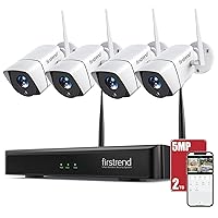 Wireless Security Camera System,Firstrend 5MP Security System Wireless with 4 CCTV Cameras Ultra HD Two Way Audio 8CH NVR 2TB Hard Drive Night Vision Motion Alarm Free APP for Home Indoor Outdoor