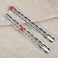 2pcs Sewing Gauge 15cm Seam Measure Tool Metal+Plastic Red/Blue Sliding Pointer Quilt Tailor Ruler Marking Spacing Hicello - (Color: Red)