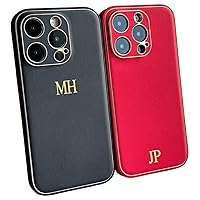 Custom Embossed Case for iPhone 15, 14, 13, 12, 11 Pro, Max, Plus, Mini - Personalized Name or Initials, Shockproof, Luxury Engraving, Leather, Gift idea for Friends, Family, Unique Case