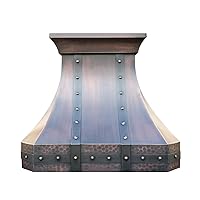 CT Copper Tailor VH30TR2 Copper Range Hood Wall Mount,30''W x 27''H, Smooth and Light Hammered