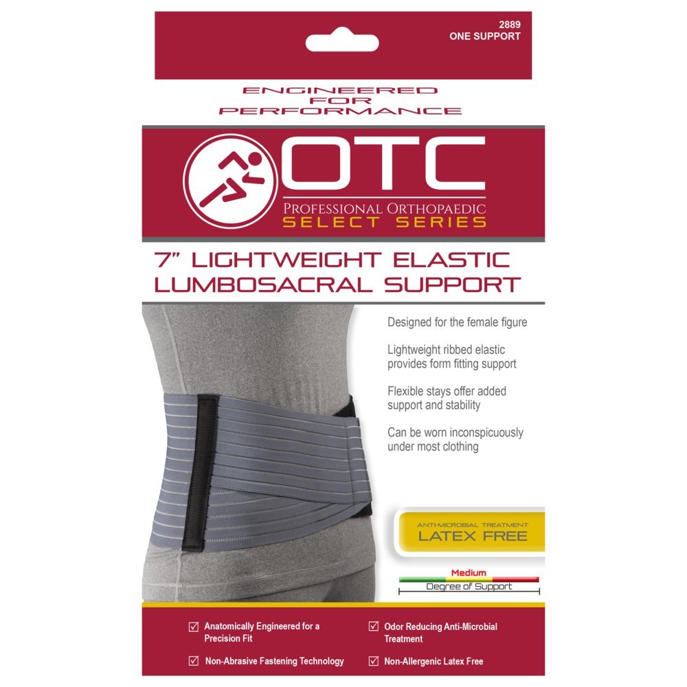 OTC Lower Back Select Series Lumbosacral Support for Women, Grey, X-Large