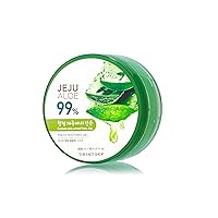 Jeju Aloe Soothing Gel | Multi-use Moisturizing & Soothing Gel For Face, Body & Sun Burn Care | Organic Certified, 99% Aloe Vera Extract, All Skin Types, 10.1 fl oz (Pack of 1)