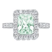 3 CT Oval Radiant Green Color Moissanite Engagement Ring, Wedding/Bridal Ring, Diamond Ring, Anniversary Solitaire Accented Promise Vintage Antique Gold Silver Ring Perfact for Gift