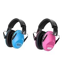 Dr.meter Noise Cancelling Ear Muffs, Blue+Rose Red