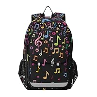 ALAZA Rainbow Music Notes Musical Laptop Backpack Purse for Women Men Travel Bag Casual Daypack with Compartment & Multiple Pockets