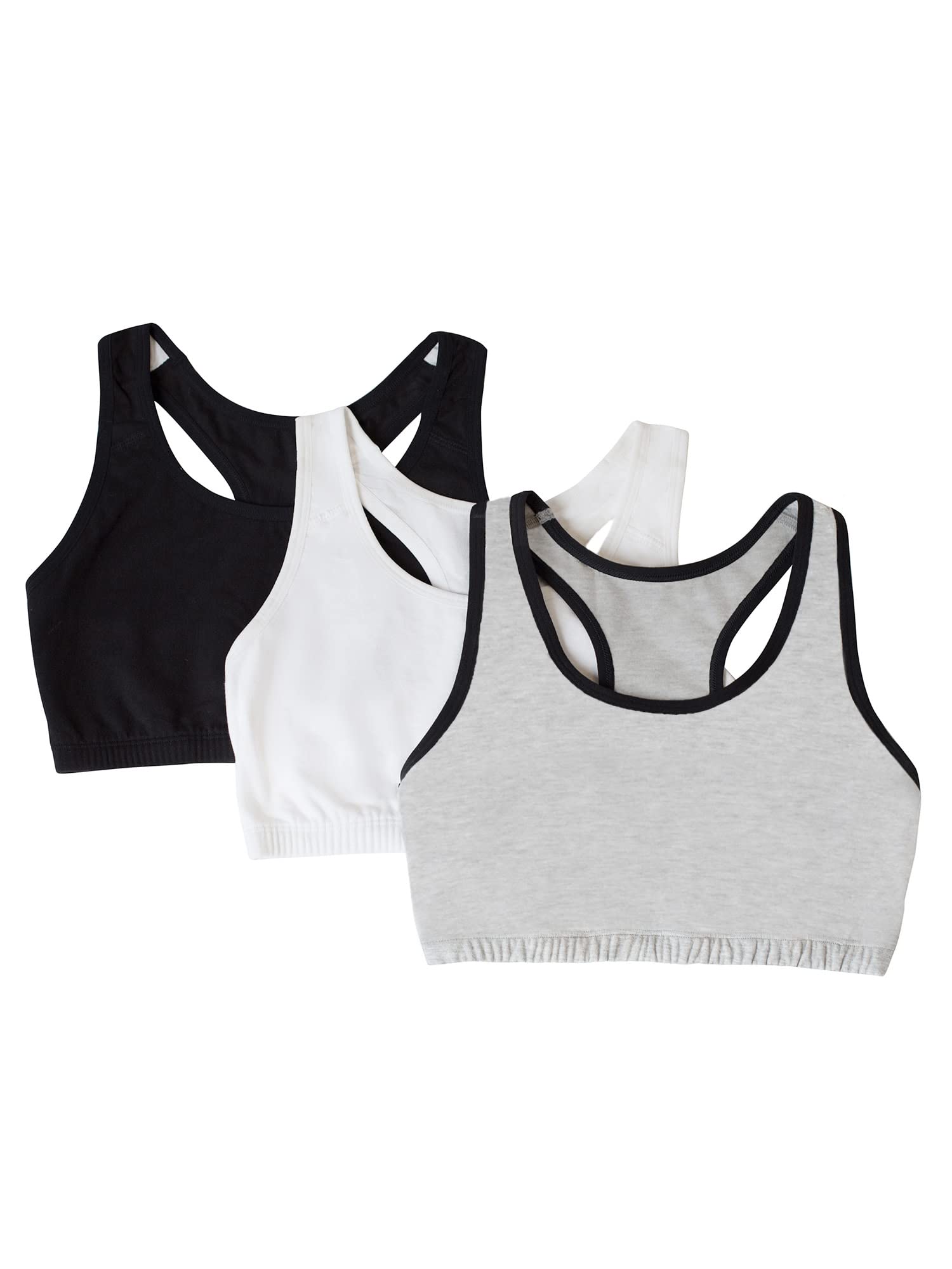 Fruit of the Loom Women's Built Up Tank Style Sports Bra, Grey W.BLK/White/Black, 34