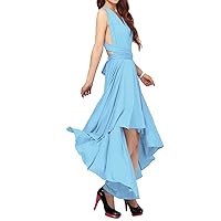 Women’s Bridesmaid Dress Transformer Convertible Multi Ways Wrap Hi Low Cocktail Party Dress Swing Prom Evening Gowns