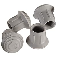 DMI Walker and Cane Replacement Tips for Stability, 1 Inch, Gray, 4 Count