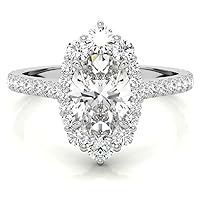5 CT Oval Infinity Accent Engagement Ring Wedding Eternity Band Solitaire Silve Jewelry Setting Anniversar WomenRing Gift