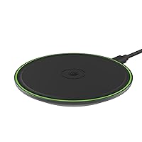 AT&T 15W Premium Wireless Charging Pad for Apple iPhone, Google Pixel, and Samsung Galaxy (Black) with Type C to C Cable
