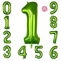 40 Inch Green Jumbo Digital Number Balloons 1 Huge Giant Balloons Foil Mylar Number Balloons for Birthday Party,Wedding, Bridal Shower Engagement