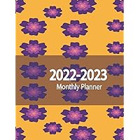 2022-2023 Monthly Planner: Pretty Purple Flowers & yellow planner Calendar two year for Work or Personal Use - 24 Months Agenda Schedule Organizer with To-do lis,