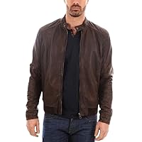 New Men Designer Genuine Lambskin Soft Biker Leather Jacket N1285