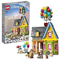 LEGO 43217 Disney House from Up Building Kit with Toy House and Minifigures, Comes with Carl Fredricksen, Oskar and Dogge Toy Dog, Disney's 100 Years Anniversary, from 9 Years
