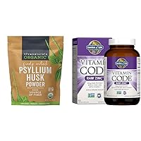 Viva Naturals 24 oz Organic Psyllium Husk Powder & Garden of Life 30mg Zinc for Immune Support