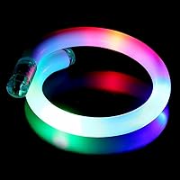 Party Pack of 12 Light-Up Glow Multi-Color 3-LED Flashing Twist Tube Bangle Rave Party Bracelets/Anklets
