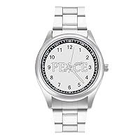 Peace Watch Fashion Simple Wrist Watch Analog Quartz Unisex Watch for Father