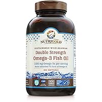 Omega-3 Fish Oil Capsules - Double Strength Omega-3 Fish Oil, 1400 mg, 180 Softgels - The GOLD Standard, IFOS 5-Star Certified Fish Oil Omega-3 Supplement In Highly Absorbable Triglyceride Form