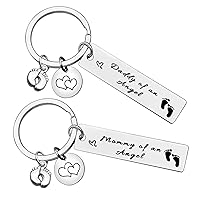 Xiahuyu Loss Memorial Keychain Mommy of an Angel Daddy of an Angel Keychain Set Miscarriage Keepsake Baby Memorial Gifts Pregnancy Loss Gifts Sympathy Gifts for Infant Child Loss