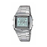 Casio Men Digital Quartz Watch with Stainless Steel Strap DB-360-1A, Silver Colours, Strap.