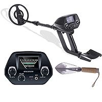 Metal Detector-Professional Adjustable Metal Finder Lightweight Gold Digger Waterproof Search Coil,Effective Discrimination Control,High Accuracy with Camping Shovel (Black)