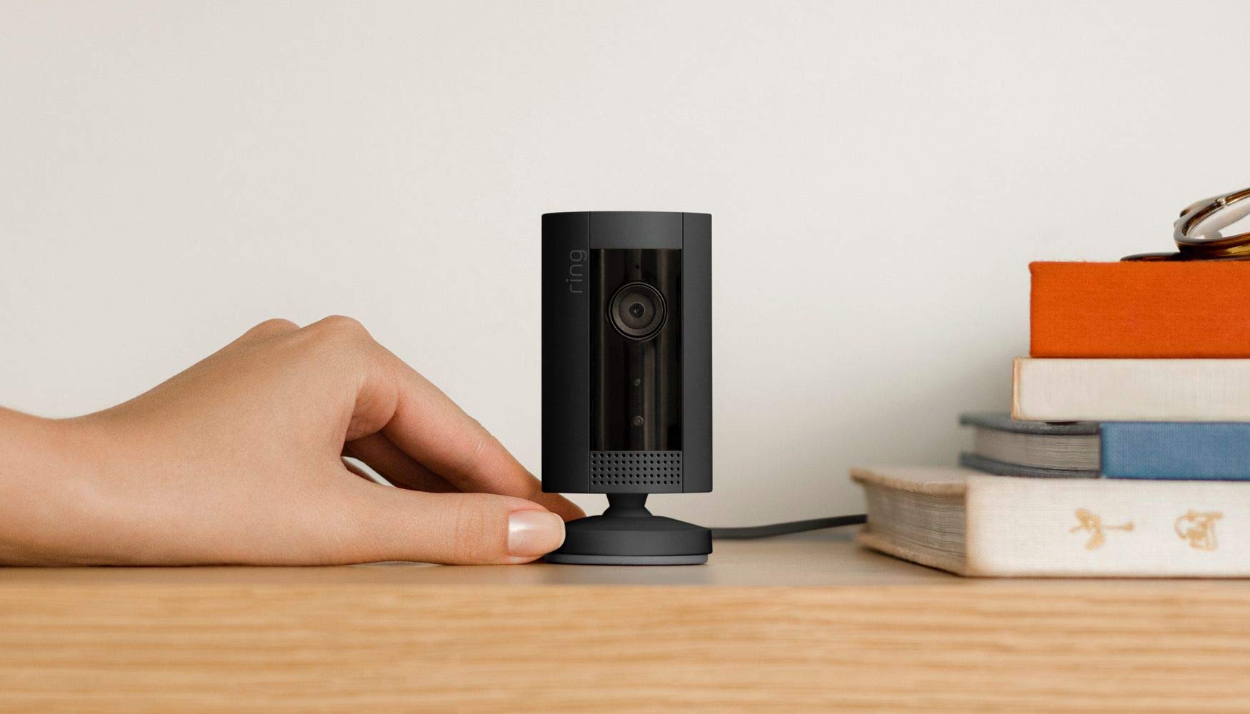 Ring Indoor Cam (1st Gen), Compact Plug-In HD security camera with two-way talk, Works with Alexa - Black