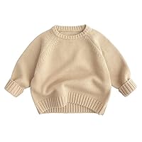 Toddler Baby Boys Girls Sweater Cable Knit Pullover Sweatshirt Long Sleeve Crew Neck Casual Tops Spring Winter Solid Clothes