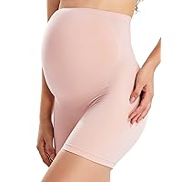 Gratlin Women's Seamless Maternity Shapewear for Dresses Pregnancy Shorts Panties High Waist Mid-Thigh Underwear
