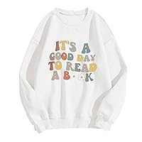 Ceboyel Womens Letter Graphic Print Sweatshirts Crew Neck Pullover Tops Long Sleeve Cute Shirts Trendy Girls Teen Clothes
