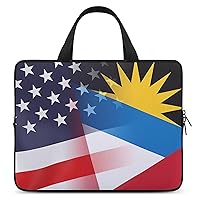 USA And Antigua And Barbuda Flag Laptop Sleeve Bag Computer Carrying Case Briefcase Messenger Handle Bag Fits 10 Inch-17 Inch