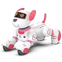 SONOMO Remote Control Robotic Puppy Toy - Fun and Programmable Stunt Dog for Kids Ages 3-8 Pink