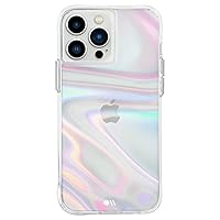 iPhone 13 Pro Max Case for Women [10ft Drop Protection] [Wireless Charging] Soap Bubble Phone Case for iPhone 13 Pro Max - Luxury Iridescent Swirl Effect Case - Shock Absorbing, Anti Scratch