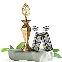 100% Natural Egyptian Eyeliner in Powder Form, Handmade Brass Eyeliner With Black Eyeliner Powder/ 2Pcs Powder& 1 Bottle