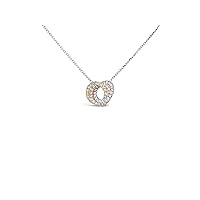 The Diamond Deal 18kt White-Yellow-Rose Gold Womens Necklace Tritone Love Knot VS Diamond Pendant 0.59 Cttw (16 in, 2 in ext.)