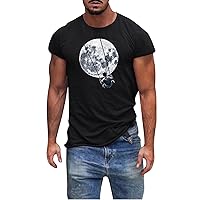 Mens Shirts Short Sleeve Printed Personalized T-Shirt Casual Quick Dry Loose Fit Funny Graphic T-Shirt Black-d