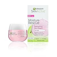 Garnier SkinActive Moisture Rescue Refreshing Gel-Cream for Dry Skin, Oil-Free, 1.7 Oz (50g), 1 Count (Packaging May Vary)