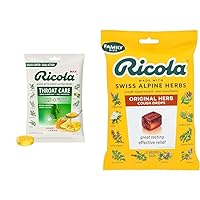 Ricola Max Honey Lemon Throat Care Large Bag Drops Original Herb Cough Drops - Pack of 1 with 34 Drops & 21 Drops