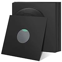 40 Pcs 12 Inch Vinyl Record Sleeves Blank Album Paper Poly Inner Sleeves Square Vinyl Record Sleeves Blank Record Covers for Album Vinyl Records Collections Storage Decorations (Black)