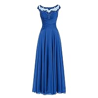 AnnaBride Mother ofThe Bride Dress Beaded Chiffon Formal Wedding Party Gown Prom Dresses Blue US 8