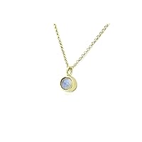 Moonstone Necklace Bezel Pendant - Dainty Gold Necklace for Women - Round Pendant Moonstone - June Birthstone Gift - Sister Ring - Perfect Girlfriend Gift