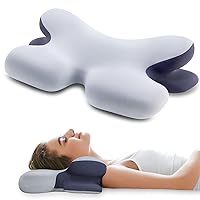 DONAMA Cervical Neck Pillow,Ergonomic Contour Orthopedic Pillow for Neck and Shoulder Pain Relief with Soft Cooling Pillowcase,Memory Foam Support Sleeping Pillow for Side,Back,Stomach Sleeper