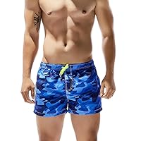 UXH Mens Slim Fit Swimwear Sunbath Camo Swim Trunks with Elastic Waist and with Mesh Lining Fast Dry Swim Board Shorts
