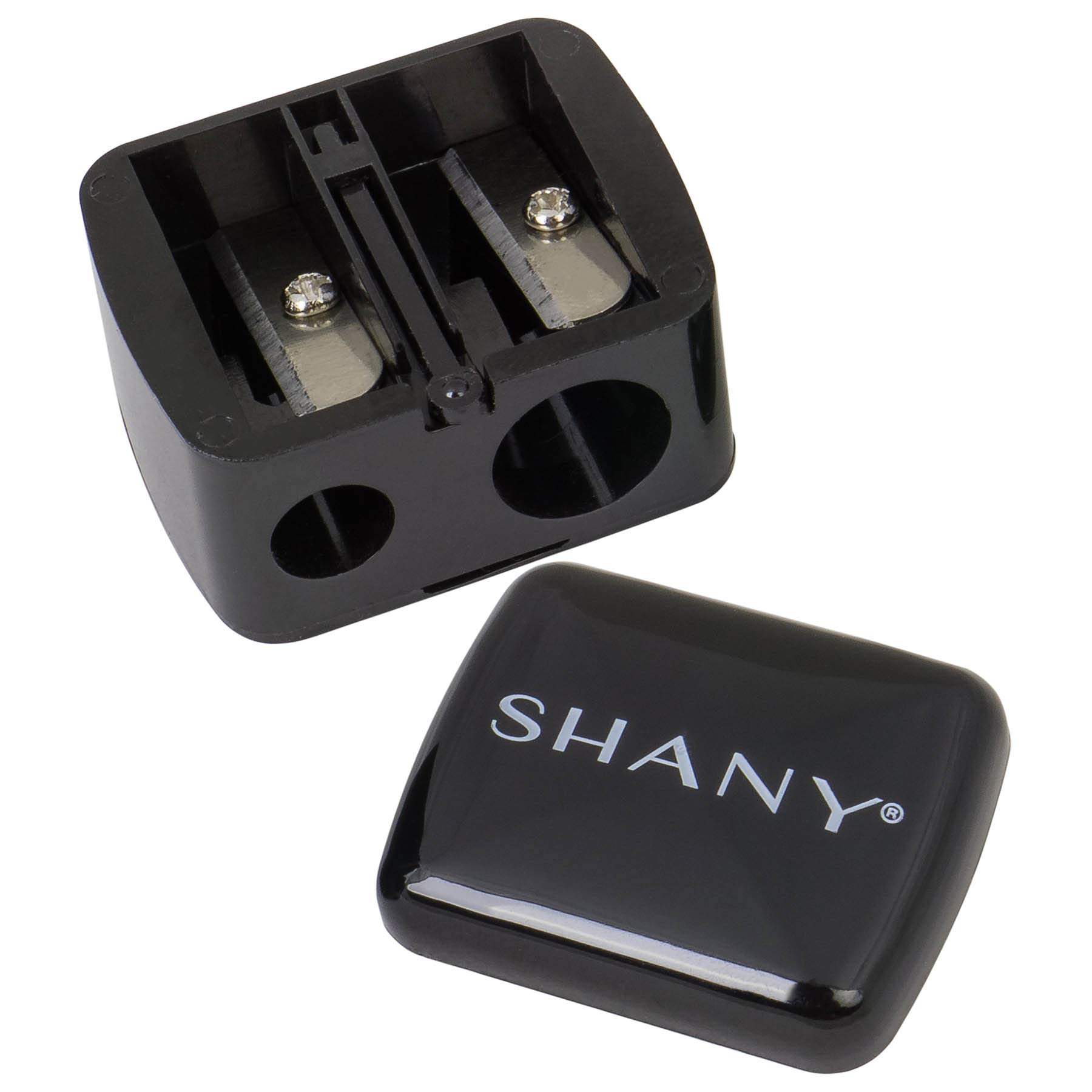 SHANY Cosmetic Pencil Sharpener - Eyeliner and Lip Pencil Dual Sharpener with Removable Lid for Traditional and Jumbo Pencils