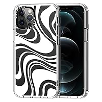MOSNOVO for iPhone 12 Pro Max Case, [Buffertech 6.6 ft Drop Impact] [Anti Peel Off] Clear Shockproof TPU Protective Bumper Phone Cases Cover with White Swirl Design for iPhone 12 Pro Max