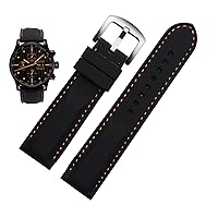 Men Silicone Watchband 20mm 22mm 24m for MIDO Citizen Omega Sport Rubber Replacement Strap Red Blue Orange White Soft Bracelet (Color : Black Orange Silver, Size : 22mm)