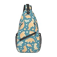 Animal Shape Printed Pattern Cross Chest Bag Diagonally Multi Purpose Cross Body Bag Travel Hiking Backpack Men And Women One Size
