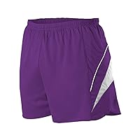 Alleson Athletic Men's Adult Loose Fit Track Shorts, Purple/White, Small