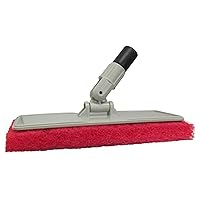 STAR BRITE Large Scrub Pad With Flexible Head Scrubber - Medium Texture (Red) - Attach to Extension Handle for an Extra 3’-10’ of Reach - Versatile Cleaning for Bigger Jobs (040124)