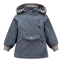 Children'S Rain Jacket Toddler Kids Baby Winter Warm Jacket Outerwear Hooded Zipper Padded For Girls Boys Kids Raincoat