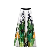 Tartan Skirt Pleated Pleated Skirt A-line Printed Mid-Length Large Women's Skirt Girls Long Skirt